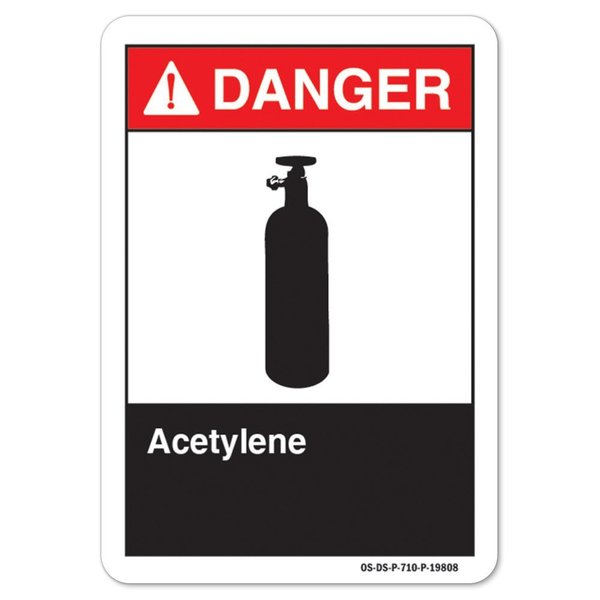 Signmission ANSI Danger, 12" Height, 18" Width, Rigid Plastic, 12" H, 18" W, Landscape, Acetylene OS-DS-P-1218-L-19808